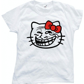 Hell Kitty, Hello T-shirt Koszulka Mem Trollface