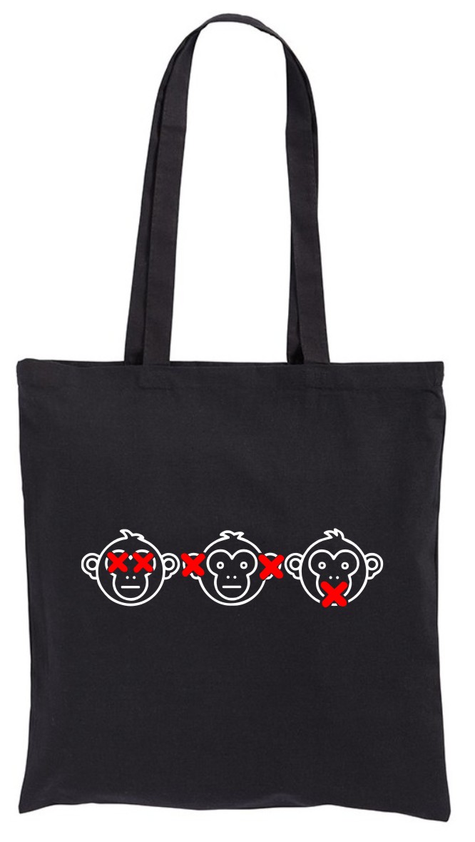 Trzy Mądre Małpy, torba bawełniana, eko, shopper