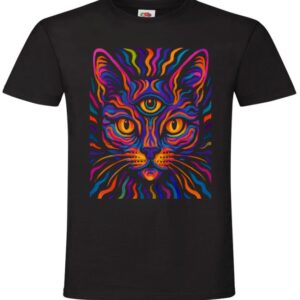 Koszulka Psychodeliczny Kot, 3 oko, Czakra, Halucynogenna , T-shirt