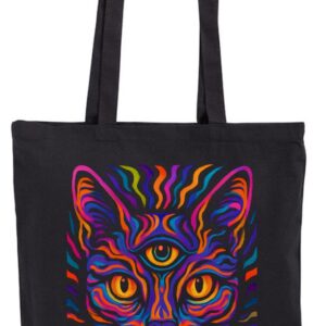 Psychodeliczny Kot, 3 oko, Czakra, Halucynogenna torba, shopper, eko