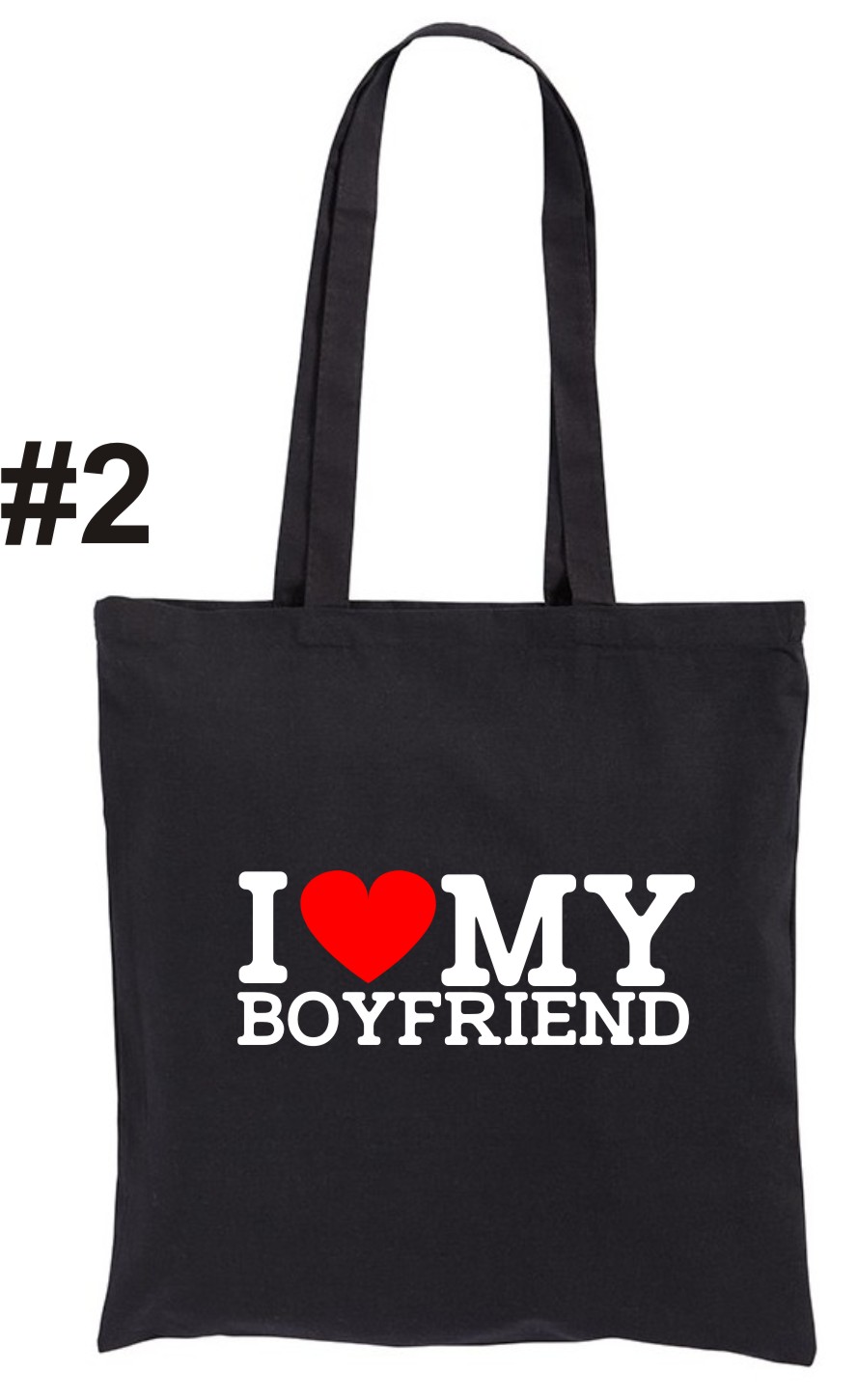 I Love my Girlfriend Boyfriend, walentynki, Torba bawełniana eko shopper - obrazek 3