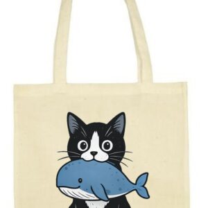 Kot na Rybach, Wieloryb, Kotek, Śmieszna torba, shopper, eko