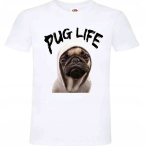 Pug Life, mops, Pies, koszulka