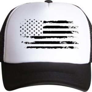 Flaga USA, przetarta, czapka z daszkiem trucker