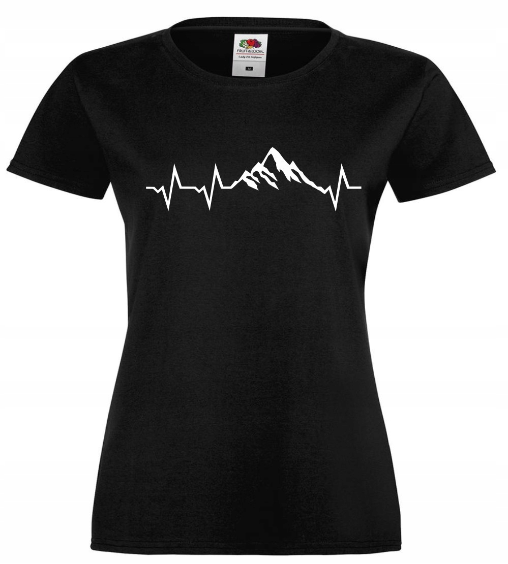 Góry, linia życia, ekg, serce Koszulka, T-shirt