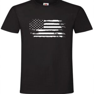 Flaga USA, przetarta, grunge, Koszulka