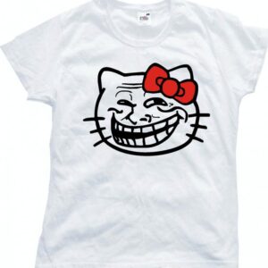Hell Kitty, T-shirt Koszulka Mem Trollface
