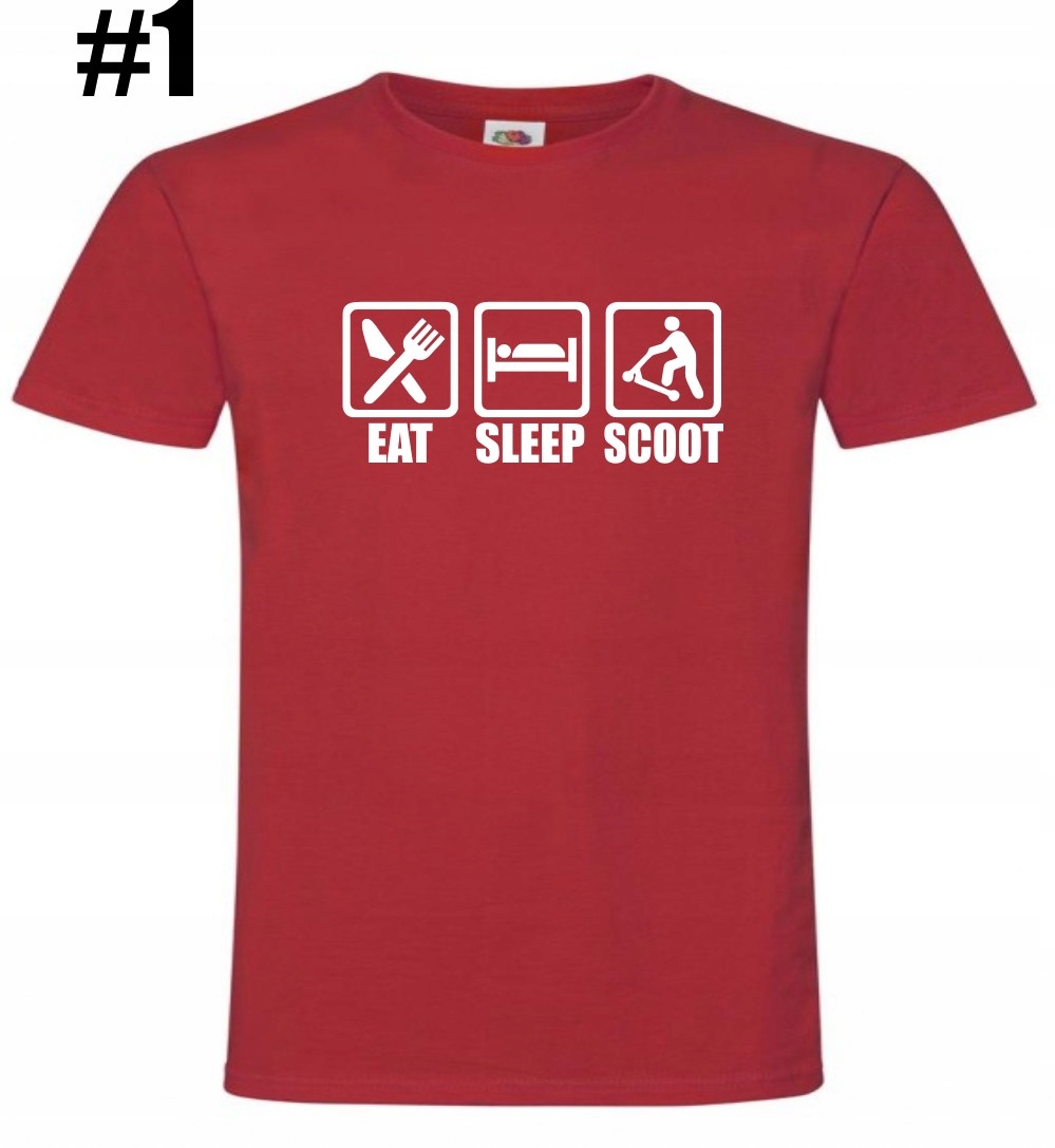 Hulajnoga, Eat Sleep Scoot, Koszulka - obrazek 2