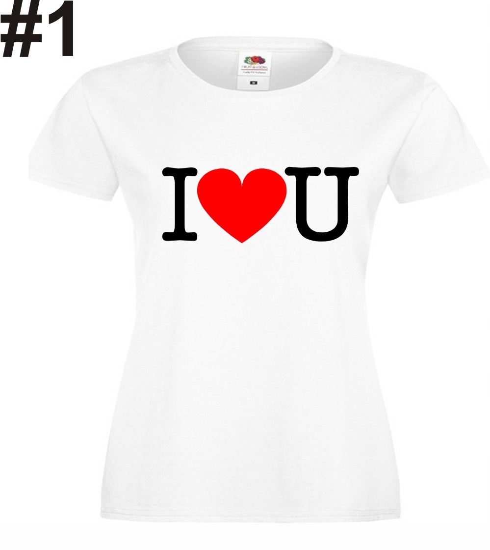 I Love You U, Serce, Koszulka, T-shirt - obrazek 2