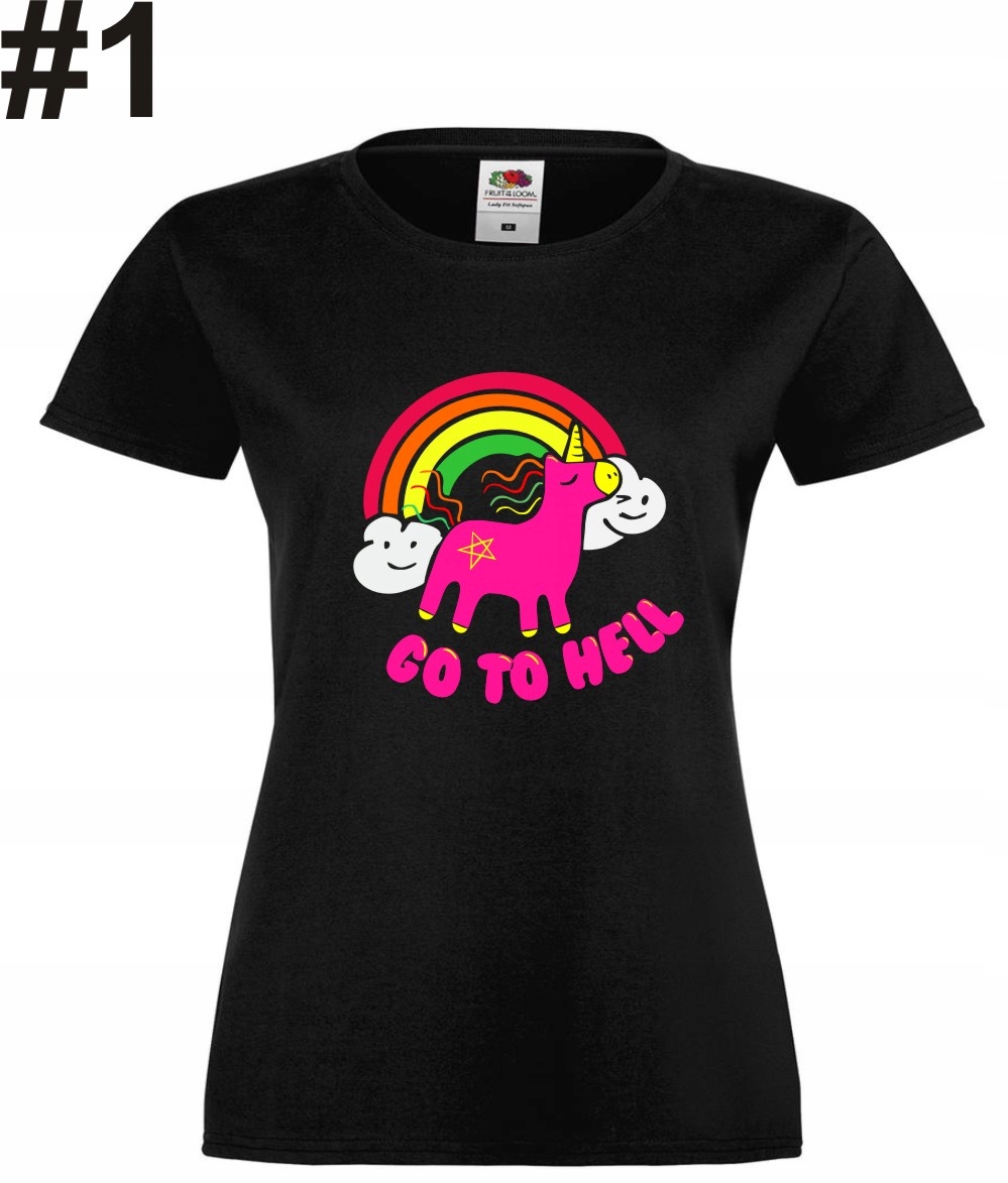 Jednorożec Unicorn, Go To Hell, piekło, Koszulka - obrazek 2