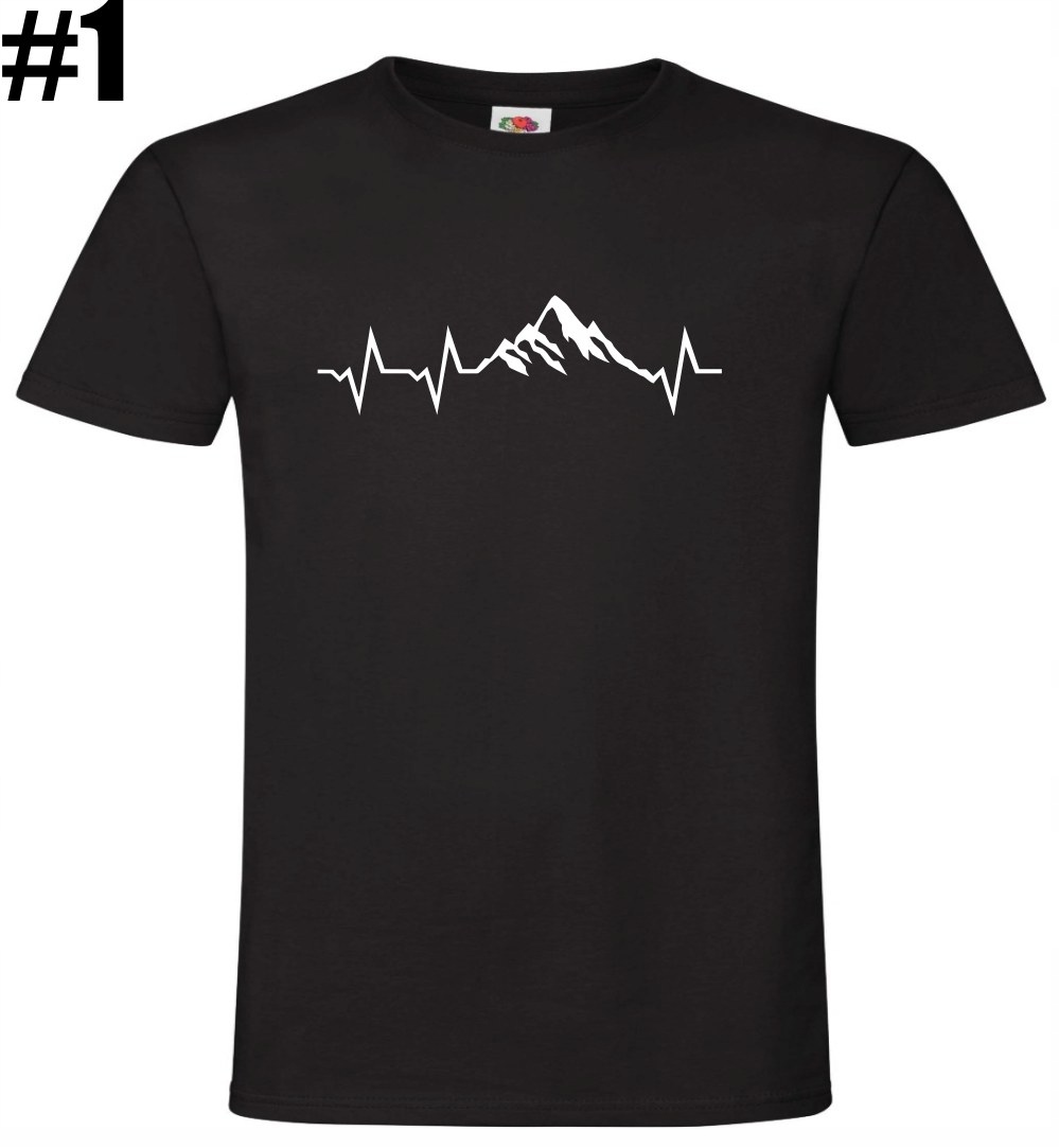 Góry, linia życia, ekg, serce Koszulka, T-shirt - obrazek 2