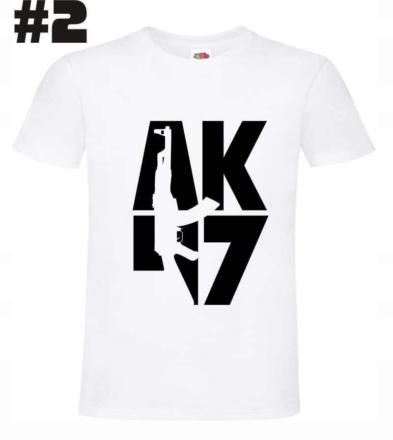 AK 47 AK47 Kałasznikow Militaria koszulka T-shirt - obrazek 2