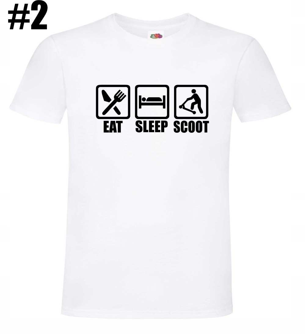 Hulajnoga, Eat Sleep Scoot, Koszulka - obrazek 3
