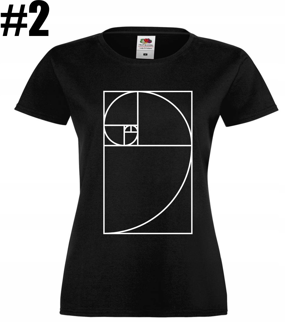 Fibonacci Spiral, spirala fibonacciego Koszulka - obrazek 3