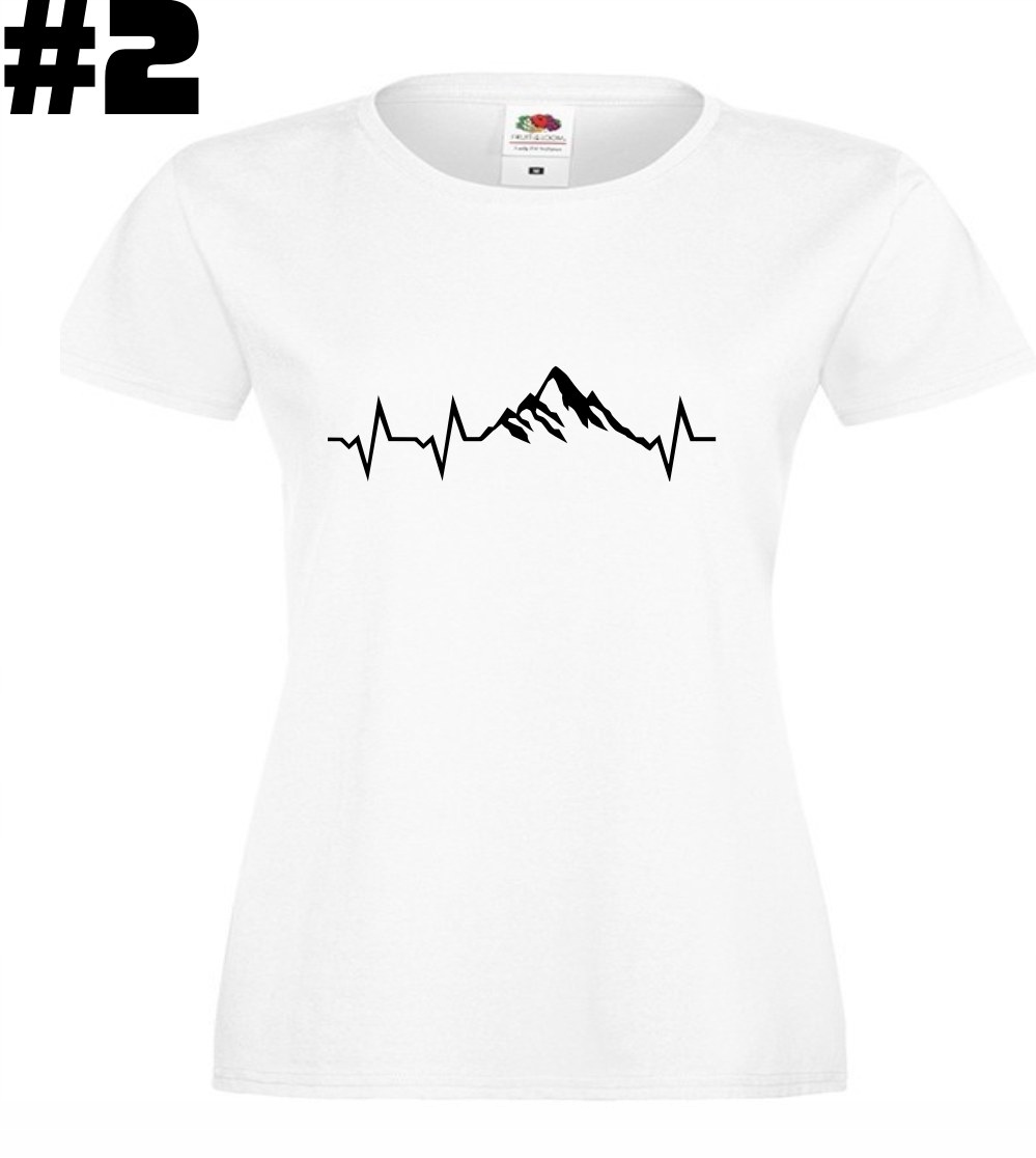 Góry, linia życia, ekg, serce Koszulka, T-shirt - obrazek 3