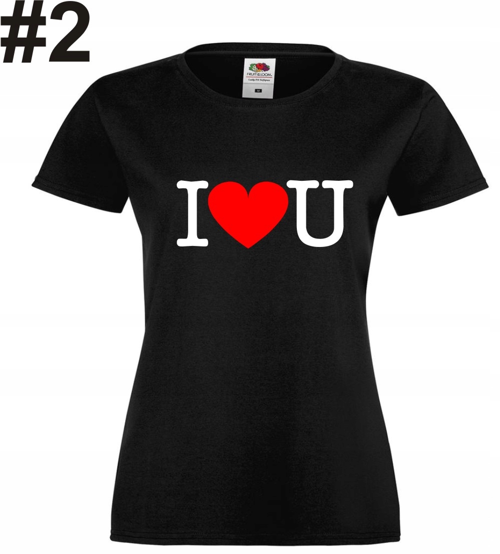I Love You U, Serce, Koszulka, T-shirt - obrazek 3