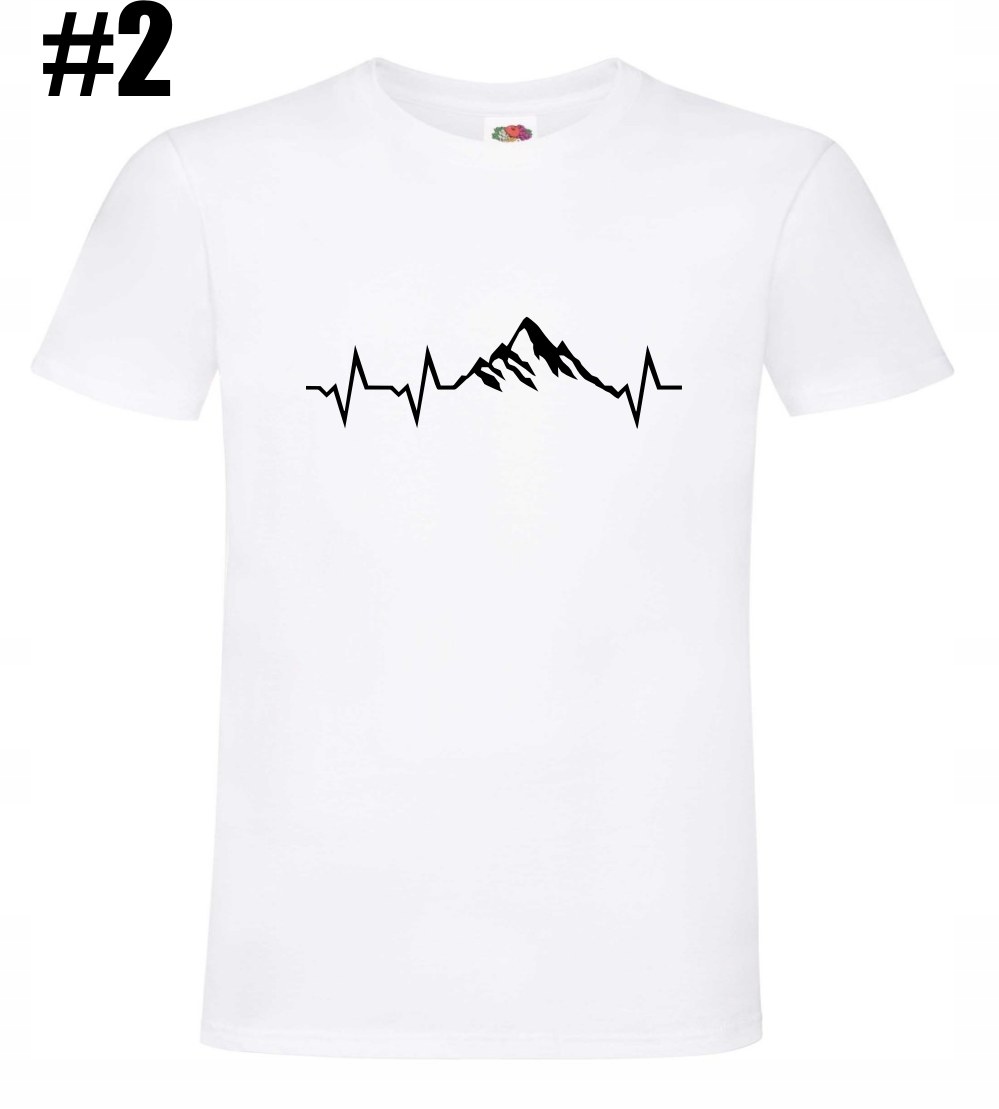 Góry, linia życia, ekg, serce Koszulka, T-shirt - obrazek 3