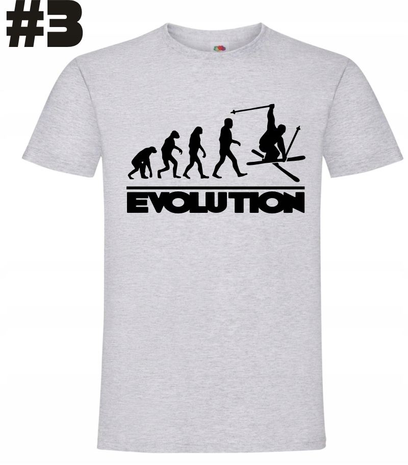Narty, Ski Evolution T-shirt koszulka - obrazek 3