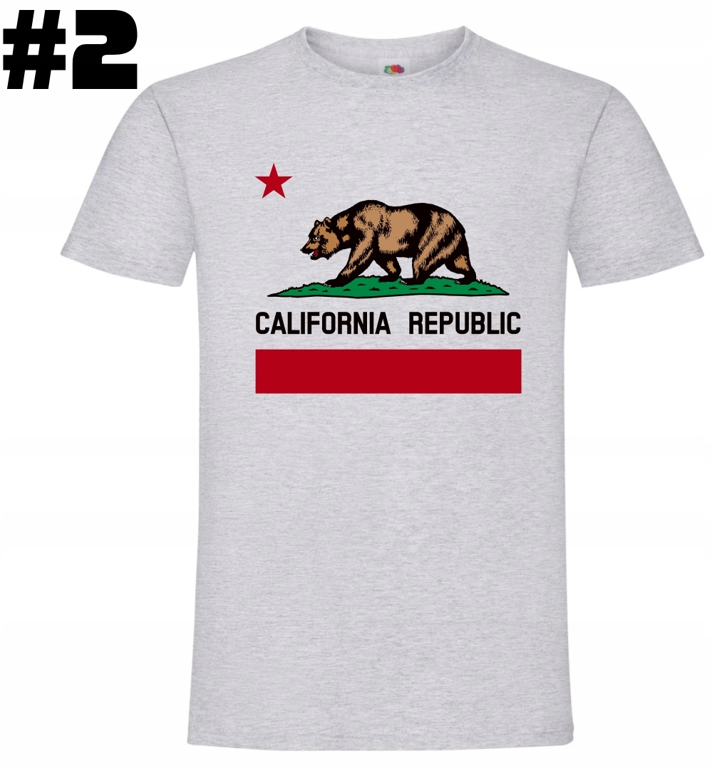 California Republic, Niedźwiedź koszulka T-shirt - obrazek 3