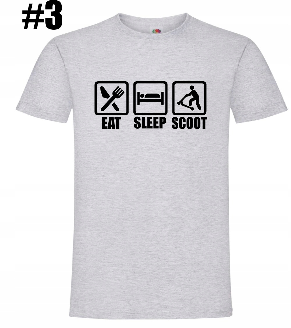 Hulajnoga, Eat Sleep Scoot, Koszulka - obrazek 4