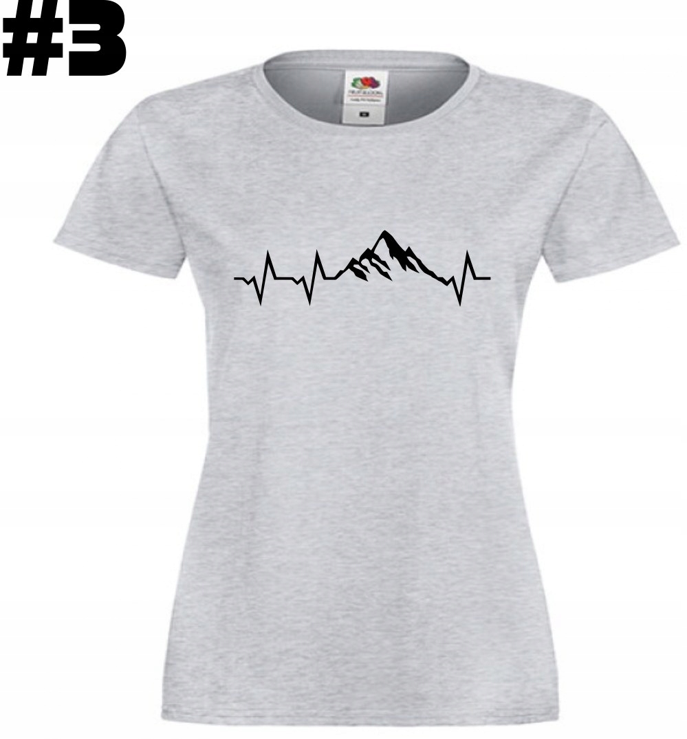 Góry, linia życia, ekg, serce Koszulka, T-shirt - obrazek 4
