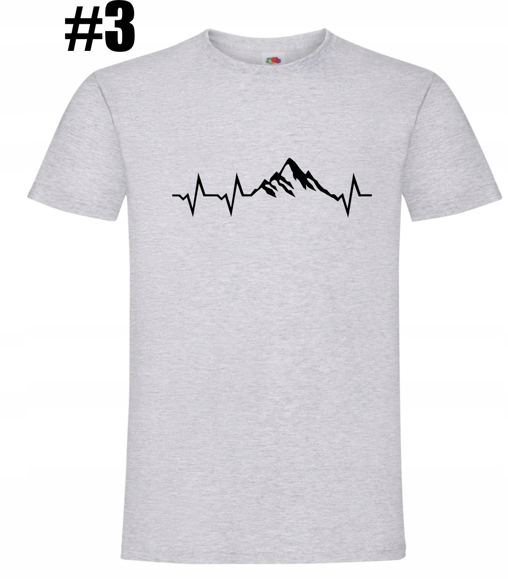 Góry, linia życia, ekg, serce Koszulka, T-shirt - obrazek 4