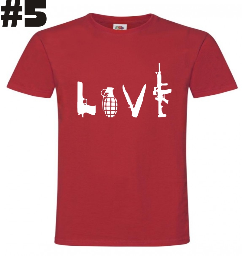 love Weapons Kocham Broń Militaria koszulka - obrazek 4