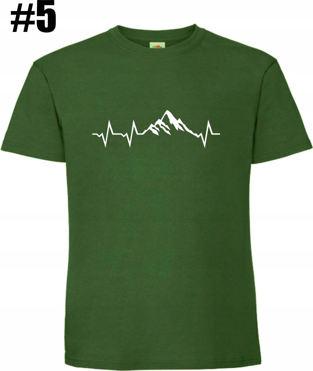 Góry, linia życia, ekg, serce Koszulka, T-shirt - obrazek 6