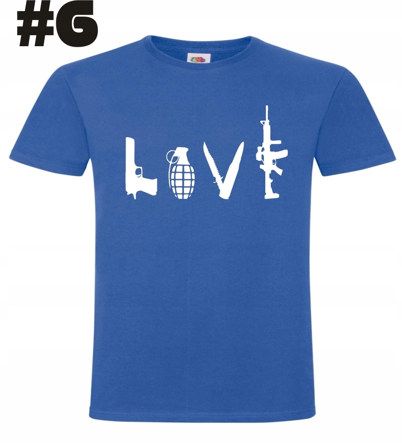 love Weapons Kocham Broń Militaria koszulka - obrazek 5