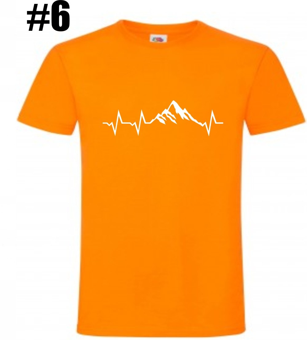 Góry, linia życia, ekg, serce Koszulka, T-shirt - obrazek 7