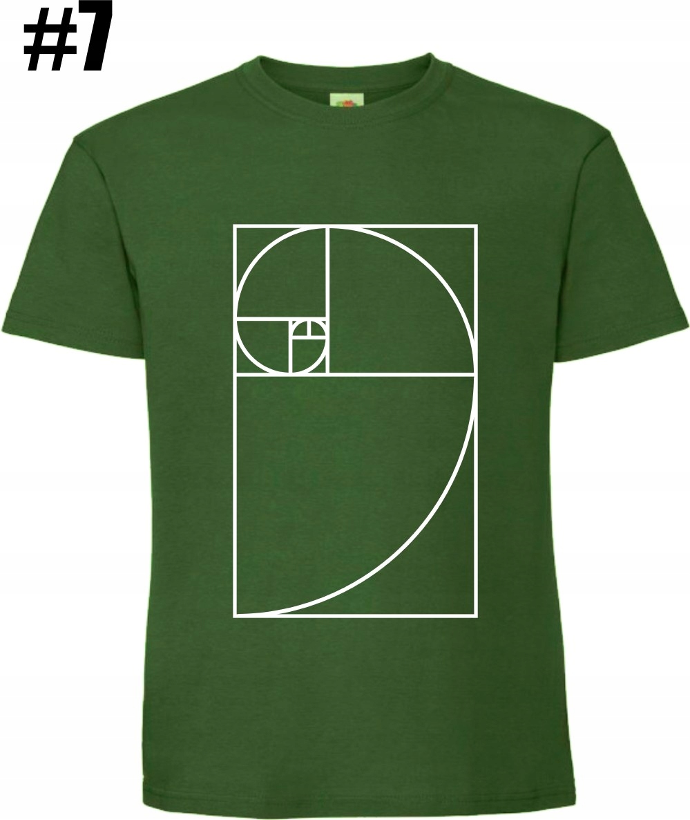 Fibonacci Spiral, spirala fibonacciego Koszulka - obrazek 8