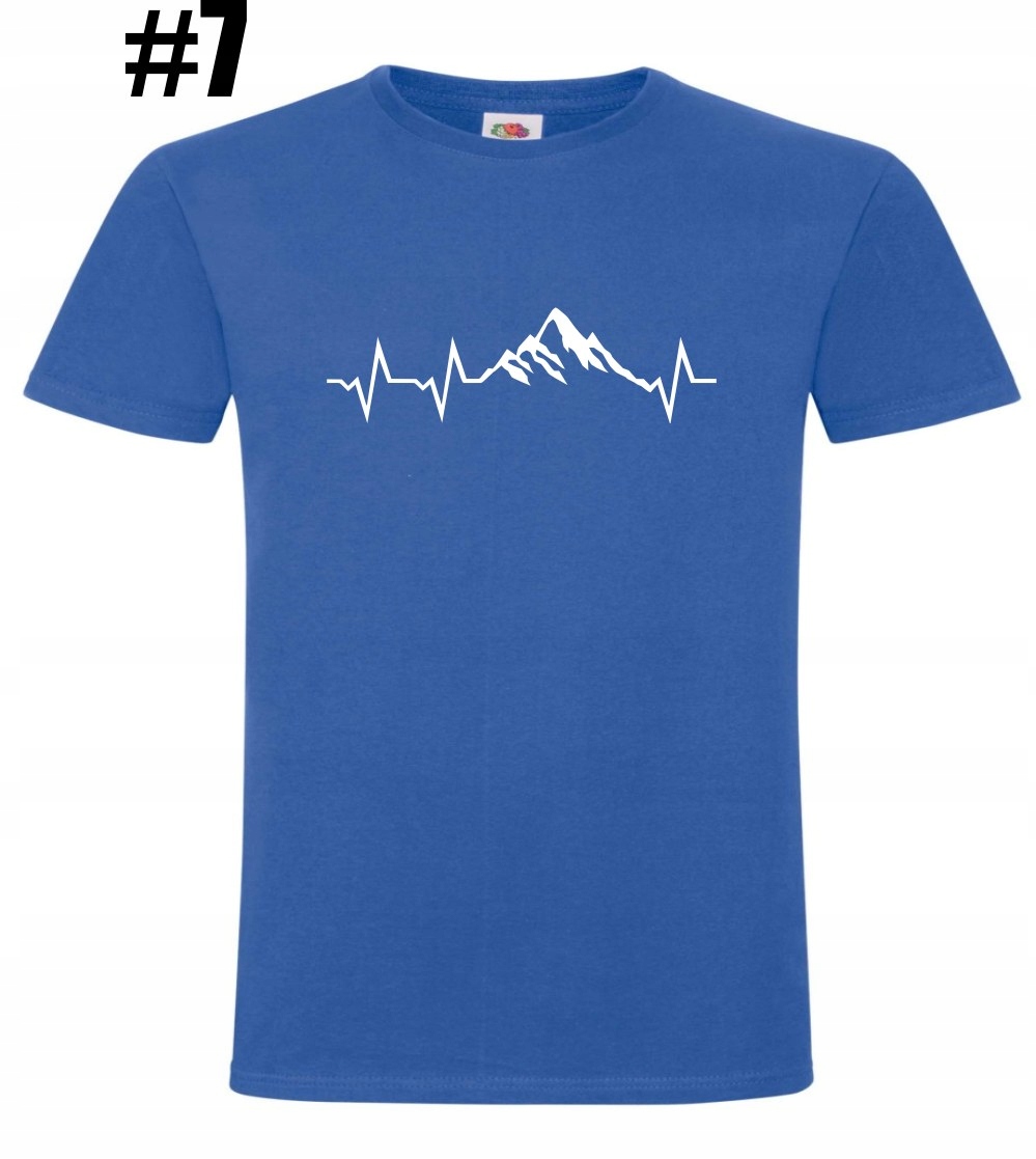 Góry, linia życia, ekg, serce Koszulka, T-shirt - obrazek 8
