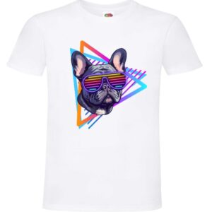Buldog Francuski Bulldog New Retro 80s, Pies, Koszulka, T-shirt