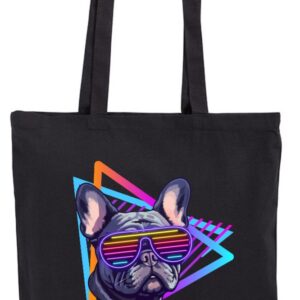 Buldog Francuski Bulldog New Retro 80s, Pies, torba bawełniana, eko, shopper