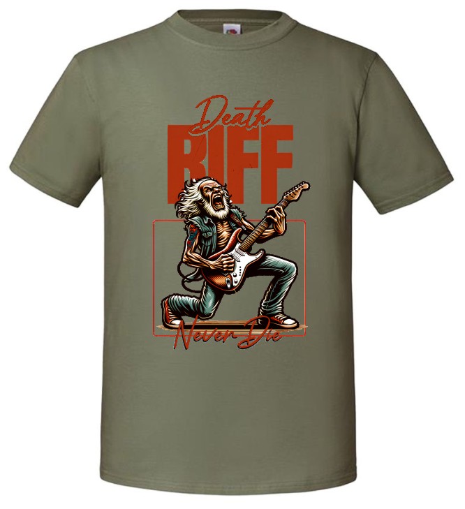 Death Riff Never Die, Gitara, Heavy Metal, Muzyczna Koszulka, T-shirt - obrazek 4