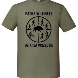 Koszulka Dziki Są Wszędzie, Polowanie, Myśliwy, Dzik, Las, , T-shirt