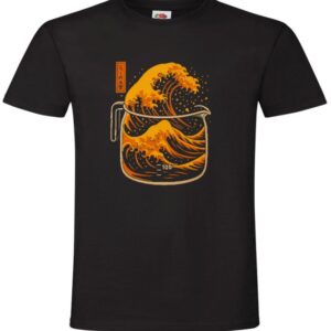 Koszulka Wielka Fala Kawy w Dzbanku, Katsushika, kawa, Japonia, , T-shirt