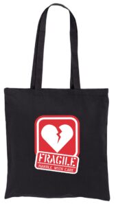 Fragile Heart, Wrażliwe Złamane Serce, torba bawełniana, eko, shopper