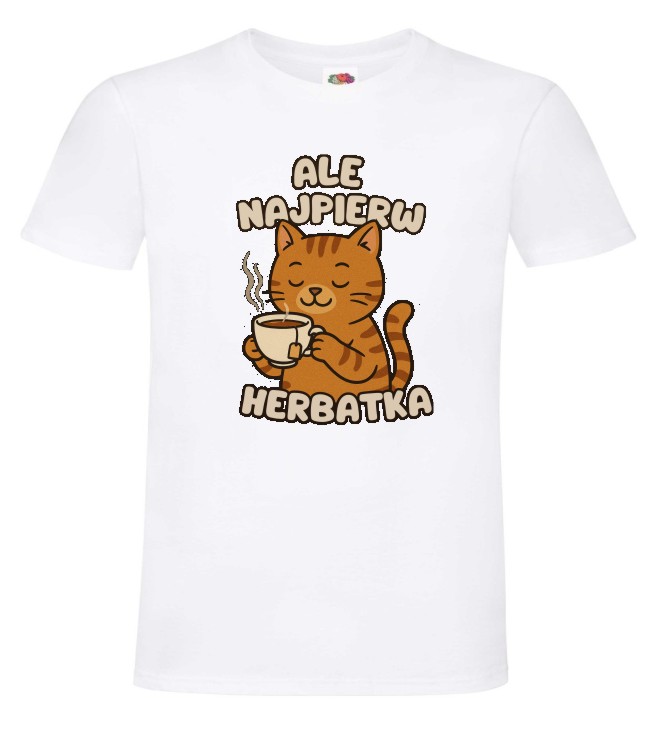 Ale Najpierw Herbatka, Herbata, Kot, Koszulka, T-shirt - obrazek 7