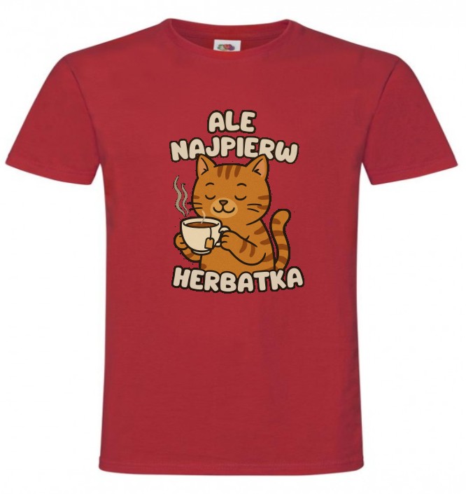 Ale Najpierw Herbatka, Herbata, Kot, Koszulka, T-shirt - obrazek 2