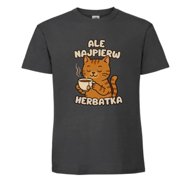 Ale Najpierw Herbatka, Herbata, Kot, Koszulka, T-shirt - obrazek 3