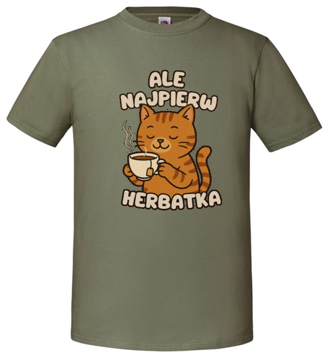 Ale Najpierw Herbatka, Herbata, Kot, Koszulka, T-shirt - obrazek 4