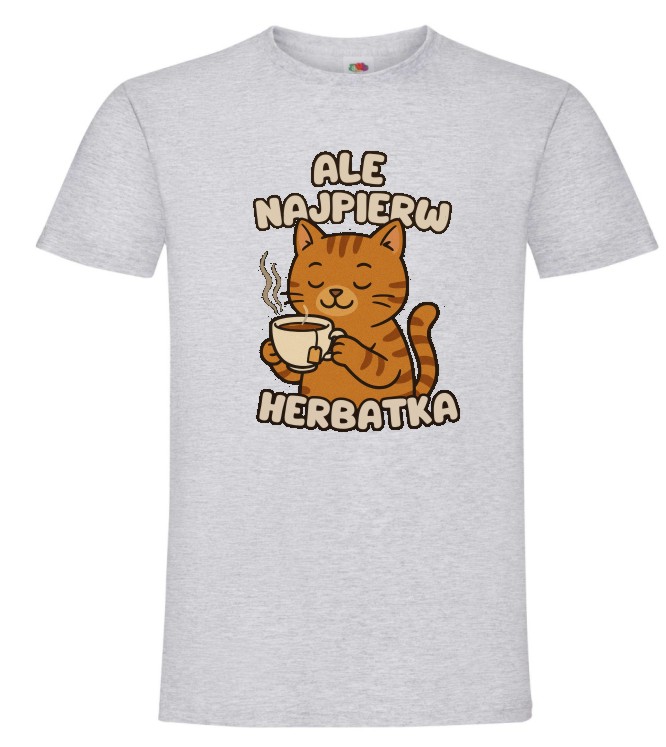 Ale Najpierw Herbatka, Herbata, Kot, Koszulka, T-shirt - obrazek 6
