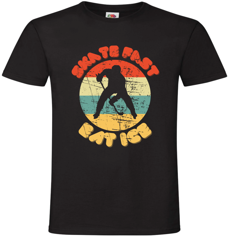 Hokej, Hockey Skate fast eat Ice, retro Koszulka, T-shirt