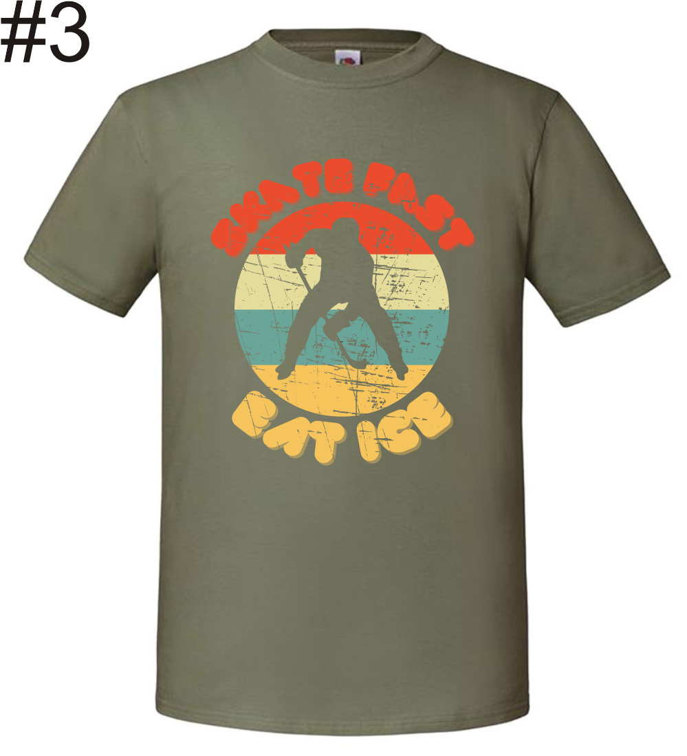 Hokej, Hockey Skate fast eat Ice, retro Koszulka, T-shirt - obrazek 4