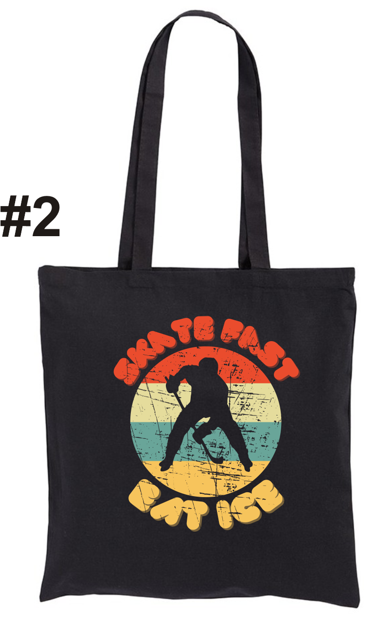 Hokej, Hockey Skate fast eat Ice, retro, Torba bawełniana eko shopper - obrazek 3