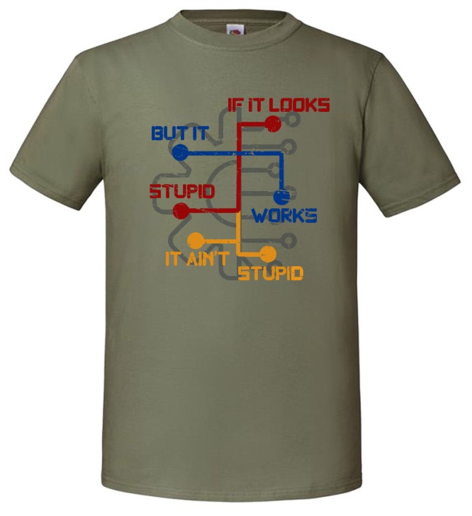If it Looks Stupid but Works it Ain't Stupid, Inżynier, Koszulka, T-shirt - obrazek 4