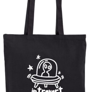 Introvert Inside, Introwertyk w środku, Obcy, Alien, torba bawełniana, eko, shopper - Czarny
