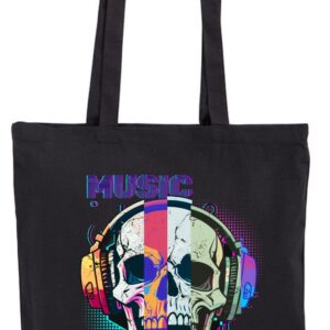 Music Kills, Muzyka Zabija, Czacha, Czaszka, Glicz, Glitch, torba bawełniana, eko, shopper