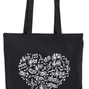 Nuty Serce, Muzyka, Muzyczna torba bawełniana, eko, shopper